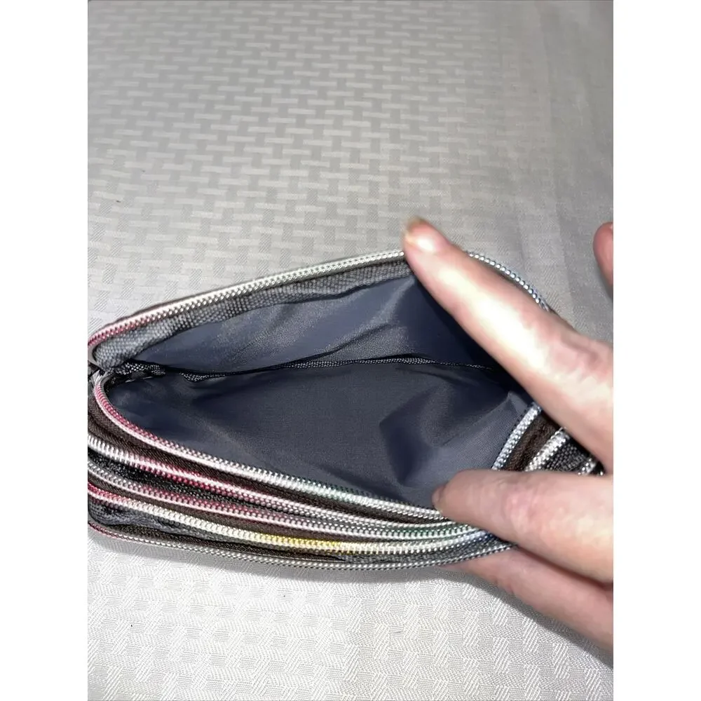 Triple zip wristlet